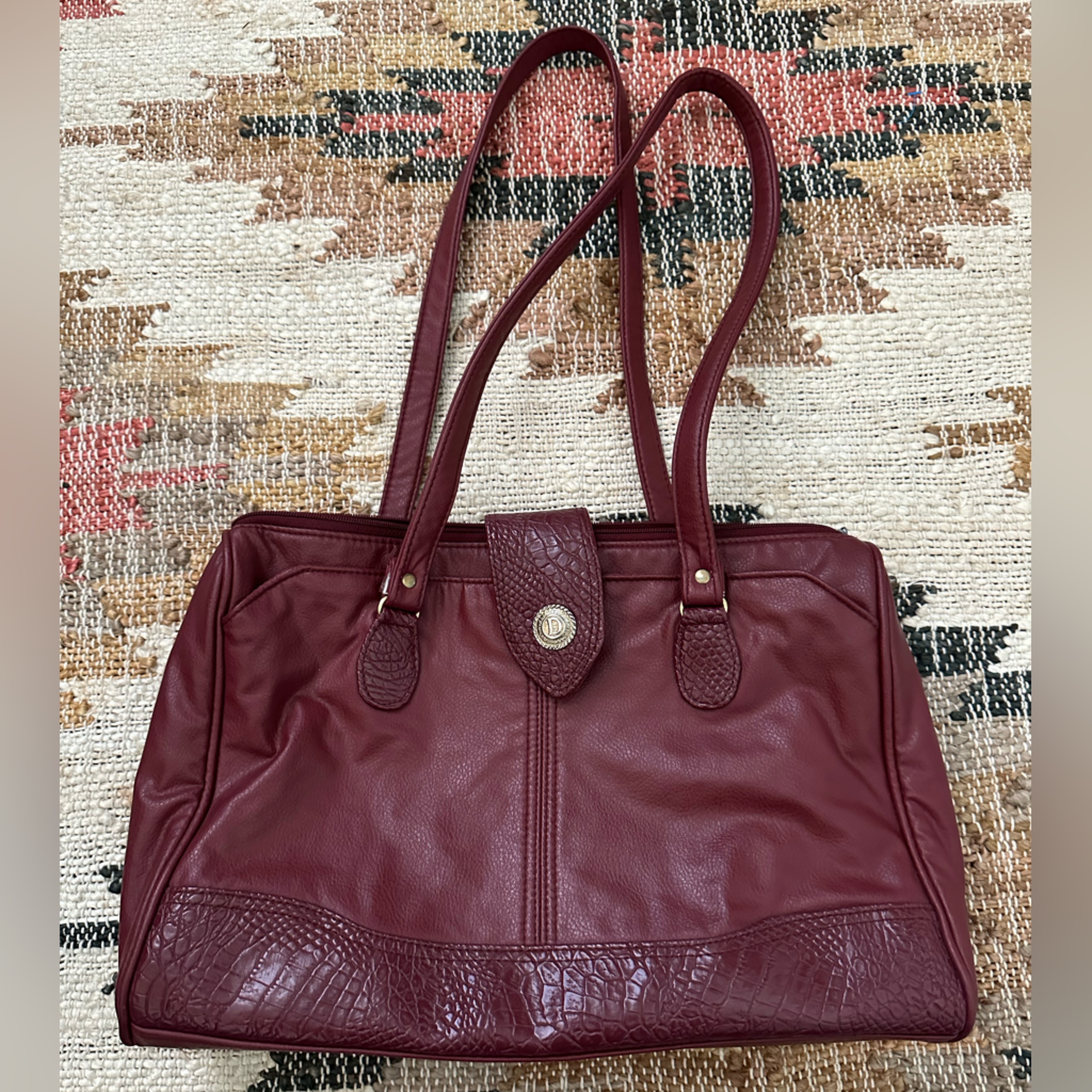 Vintage Burgundy Leather Bag